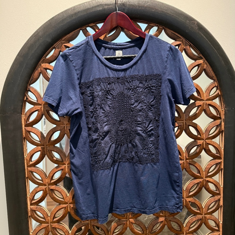 Lucky Brand Embroidered Hamsa Hand Tee